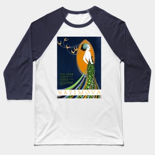 Alla Nazimova in Madame Peacock - Vintage Silent Film Poster Art Baseball T-Shirt